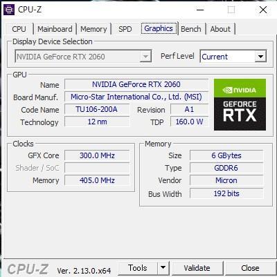動作確認済み MSI GeForce RTX 2060 6GB