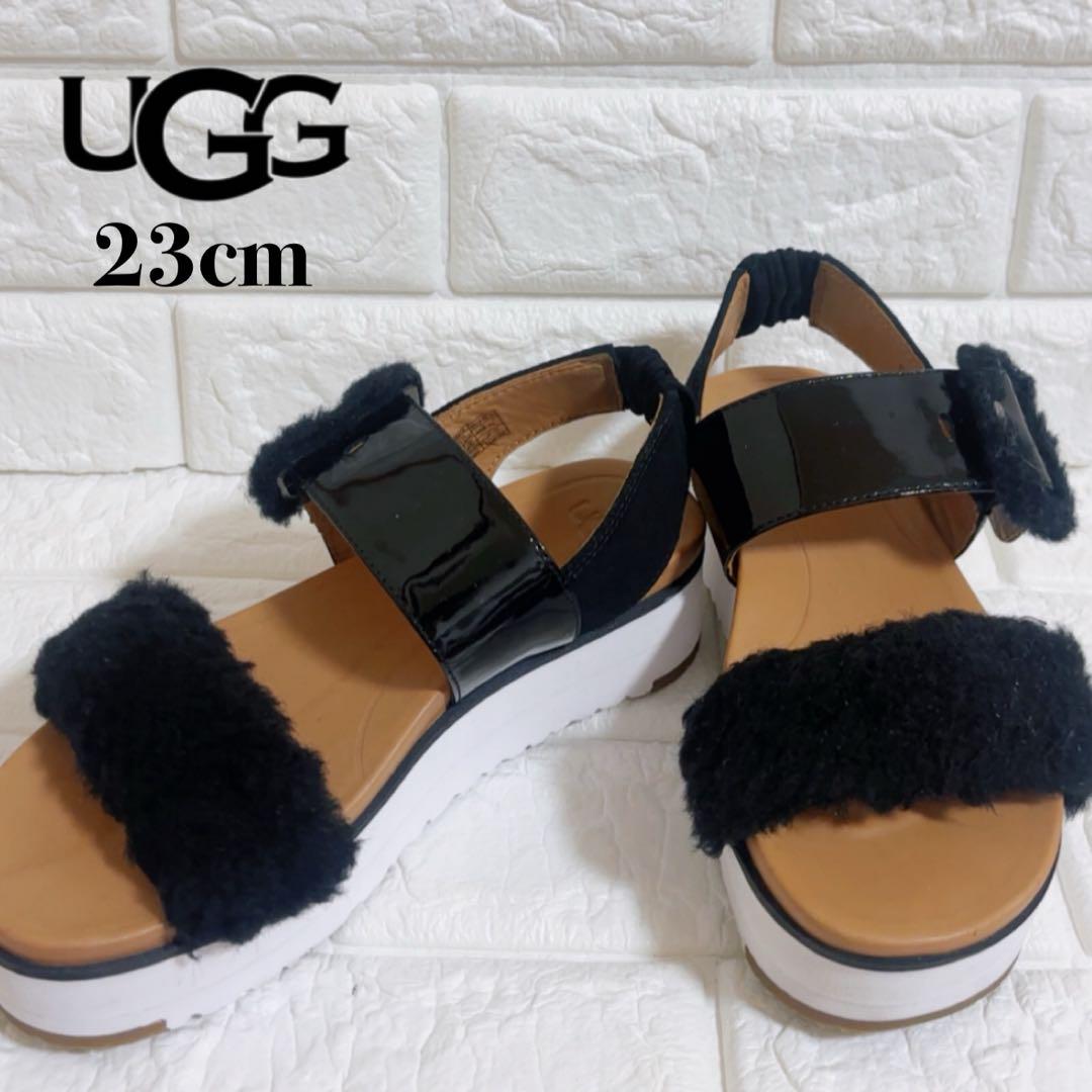 UGG ファーサンダル 23cm UGG ピンク ファーサンダル 23cm - メルカリ