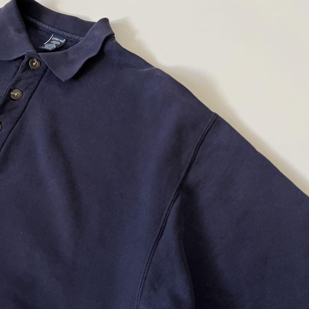 90s lands'end ランズエンド スウェット ポロ ハーフボタン