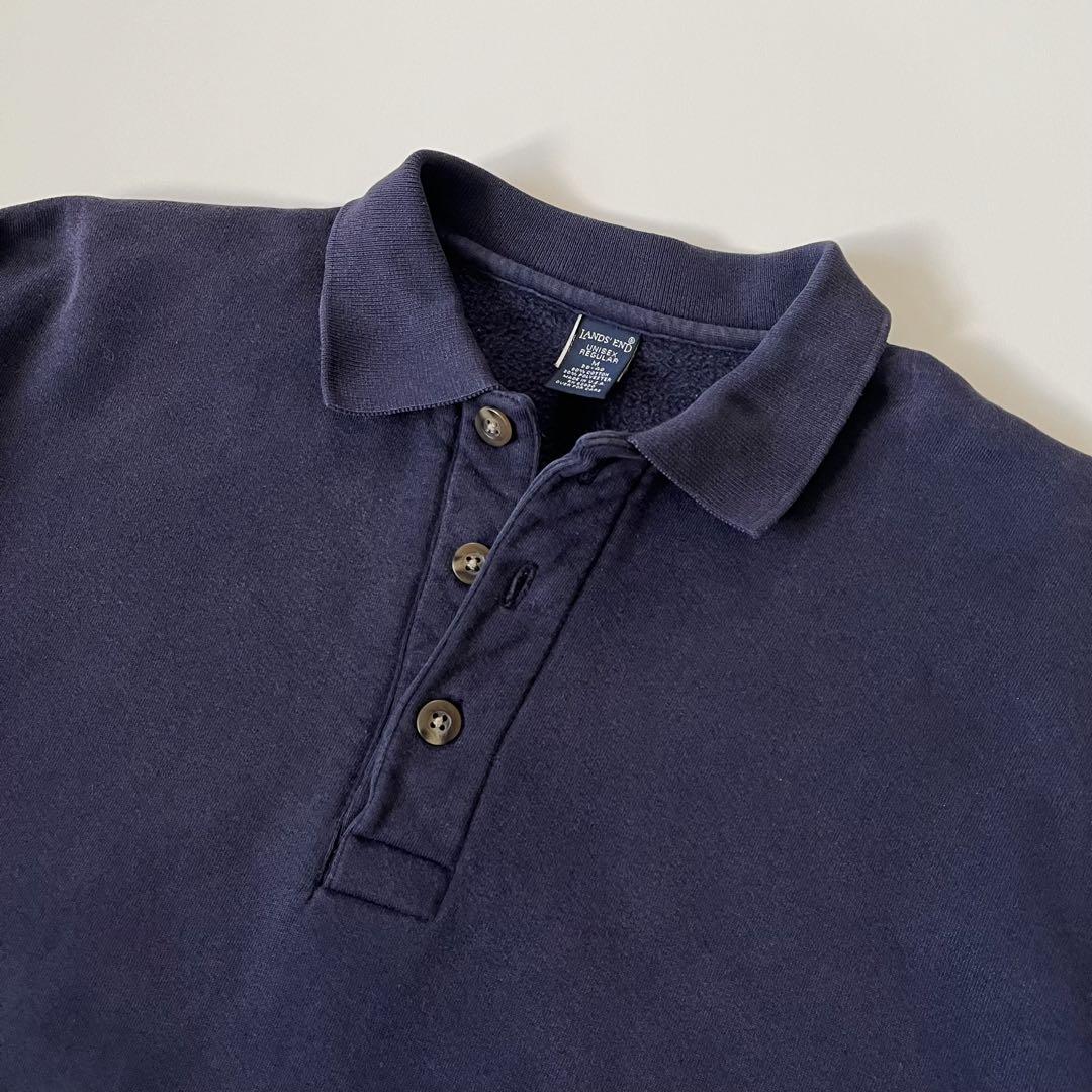 90s lands'end ランズエンド スウェット ポロ ハーフボタン