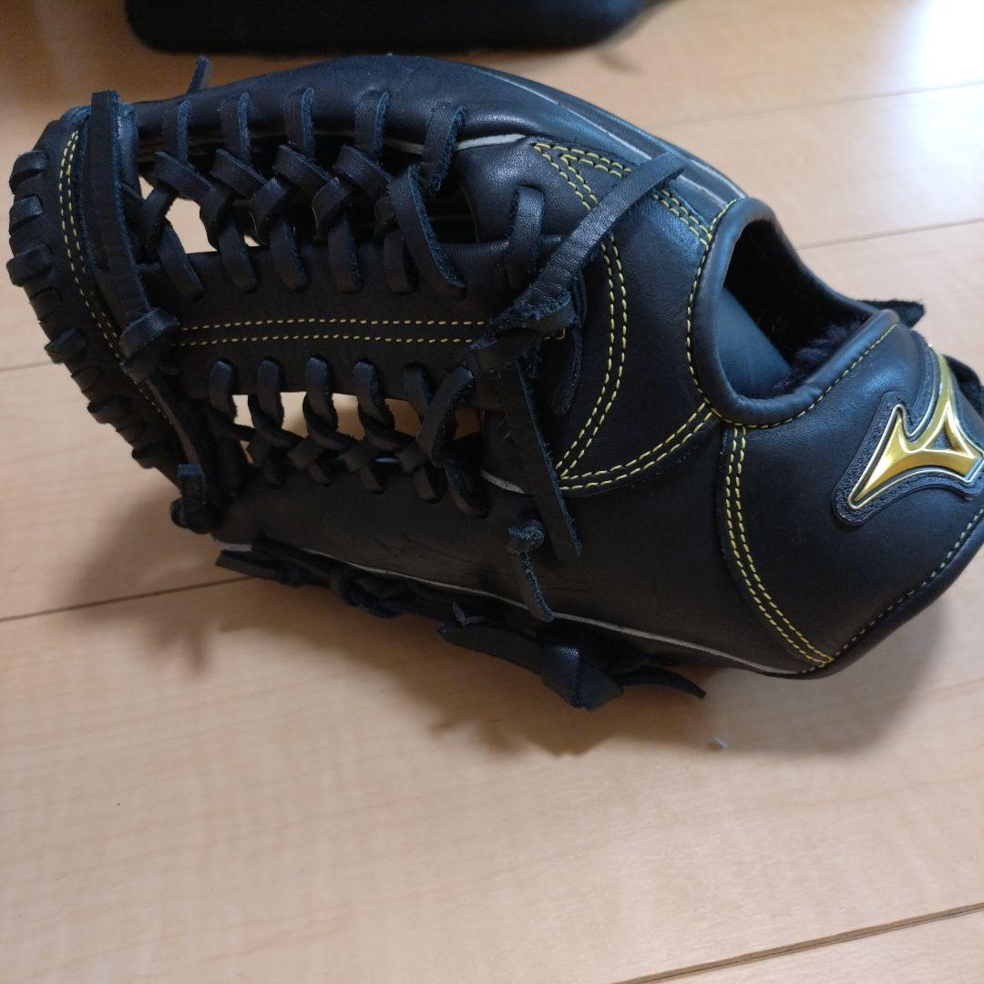 ミズノ 黒 少年軟式用グローブ フレックスデュオ オールラウンド