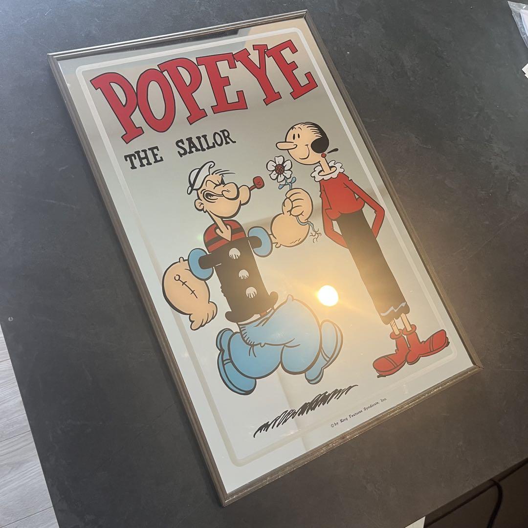 ポパイ POPEYE パブミラー 鏡 ミラー 壁掛け　ヴィンテージ品　貴重