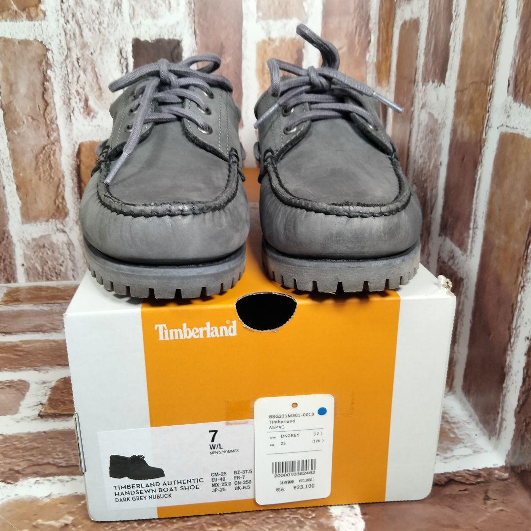 【極美品】Timberland 3eye（25）デッキシューズ　グレー