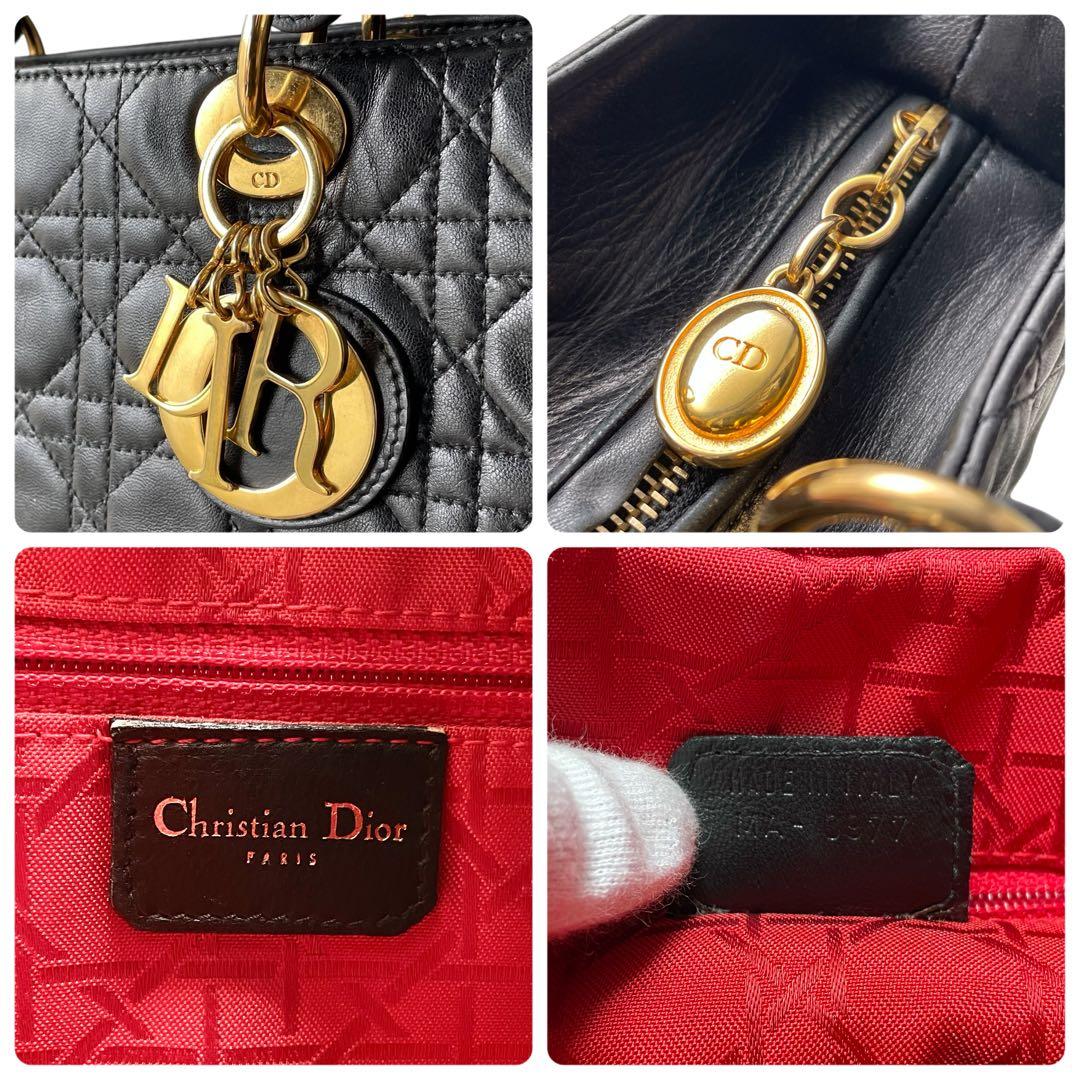 《超美品》ディオール レディ ディオール カナージュ ハンドバッグ カーフレザー 《超美品》ディオール レディ ディオール カナージュ ハンドバッグ カーフレザー