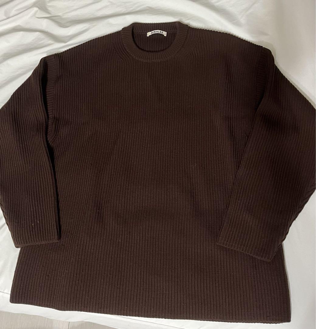 トップス auralee SUPER FINE WOOL RIB KNIT BIG P/O