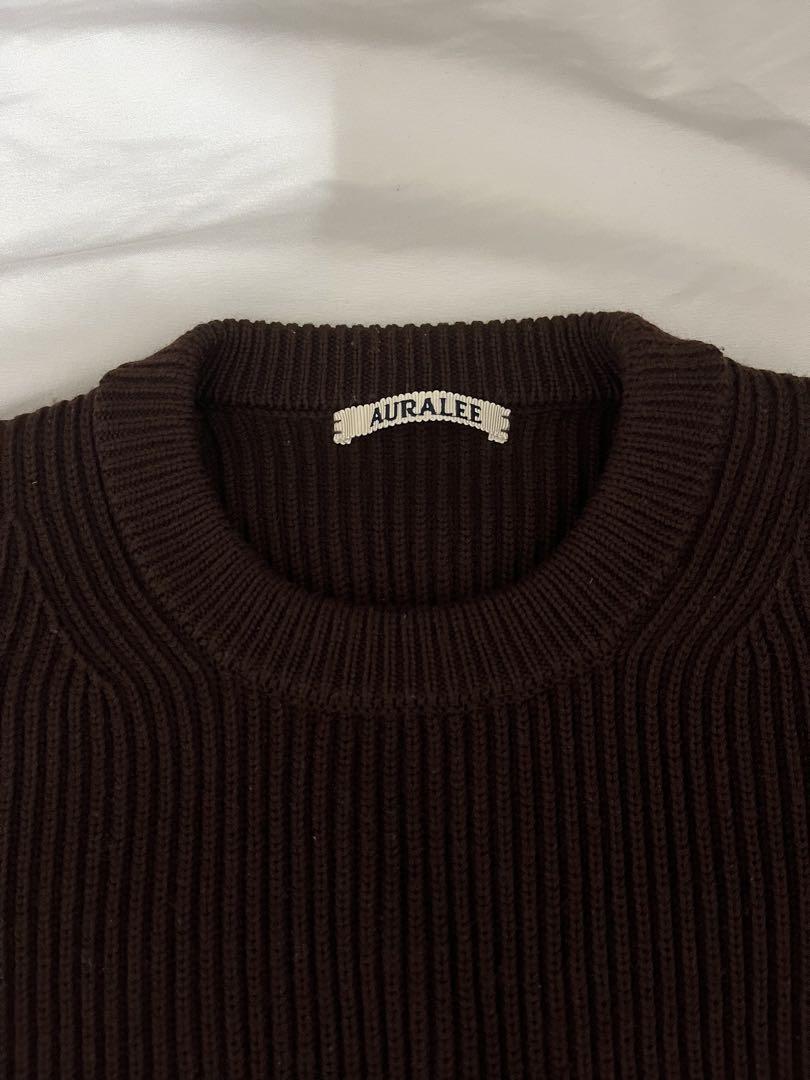 トップス auralee SUPER FINE WOOL RIB KNIT BIG P/O