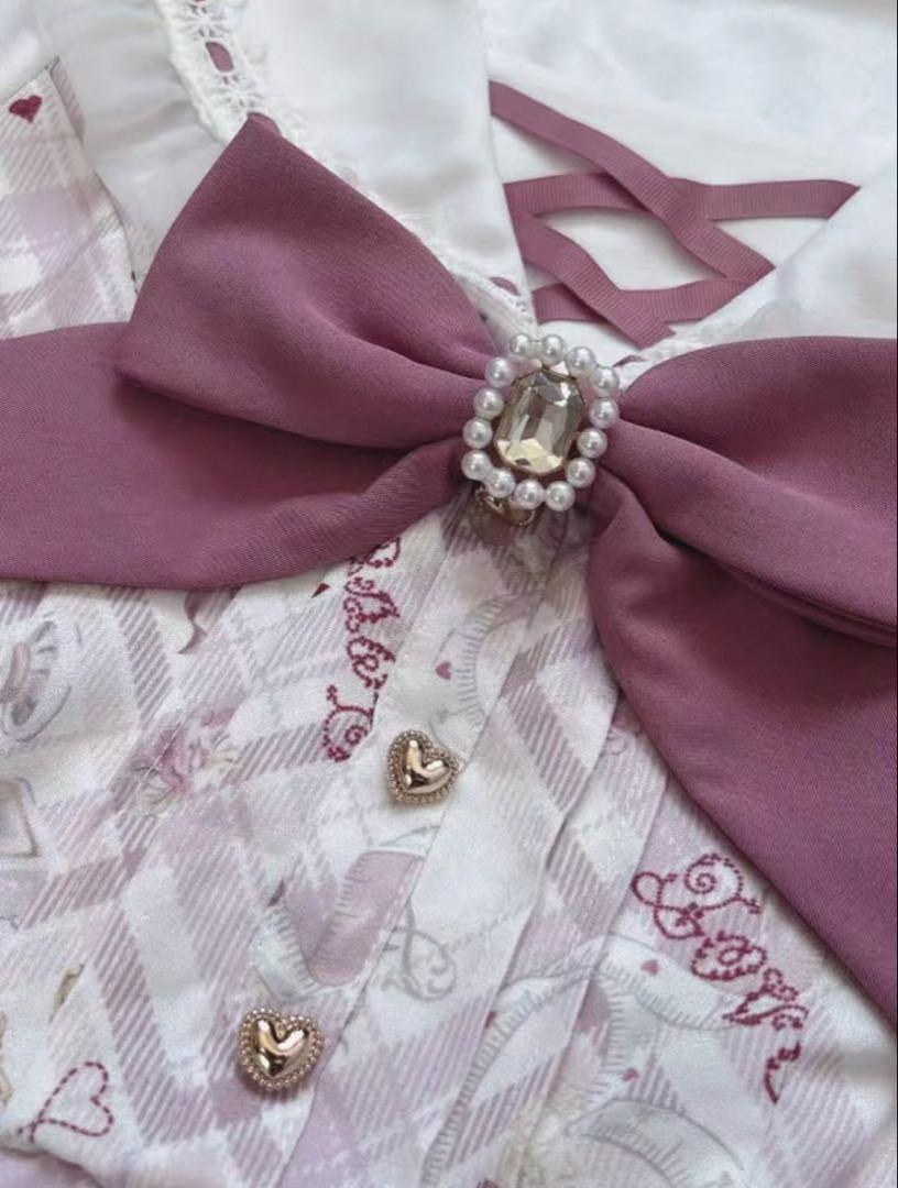 ‪✝︎様専用❣️ LIZLISA Sewing Bear柄セットアップ 半袖 ピンク