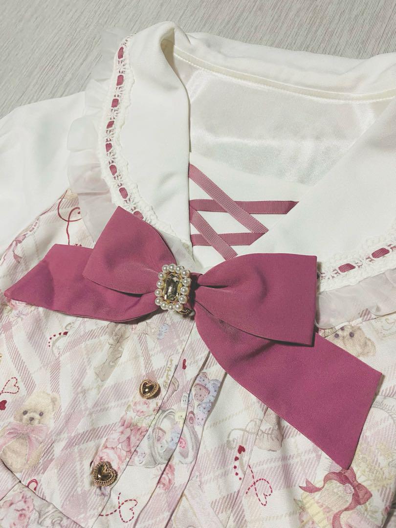 ‪✝︎様専用❣️ LIZLISA Sewing Bear柄セットアップ 半袖 ピンク