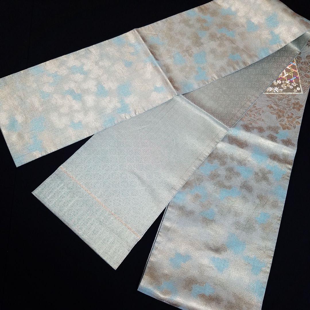 M3419【着物と帯京月花】□お仕立て上がり色紙花菱文様唐織西陣