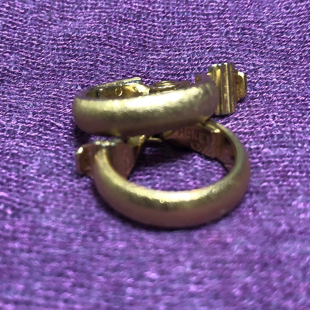 【モネ 】ゴールド くすみ　イヤリング　フープ型 ギザギザ　丸形