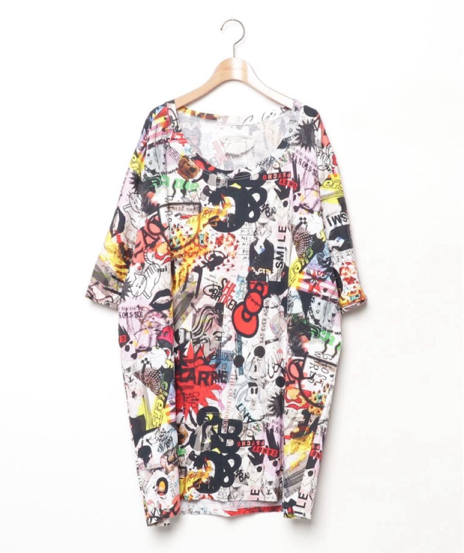ノゾミイシグロnozomiishiguroグラフィティプリント 半袖ワンピース SIZE NOZOMI ISHIGURO
