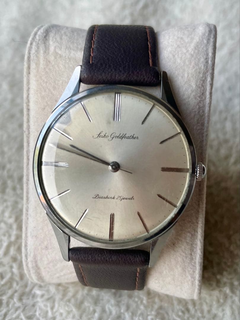 稼働品 Seiko G feather 25石 手巻き時計 シルバー文字盤SEIKO