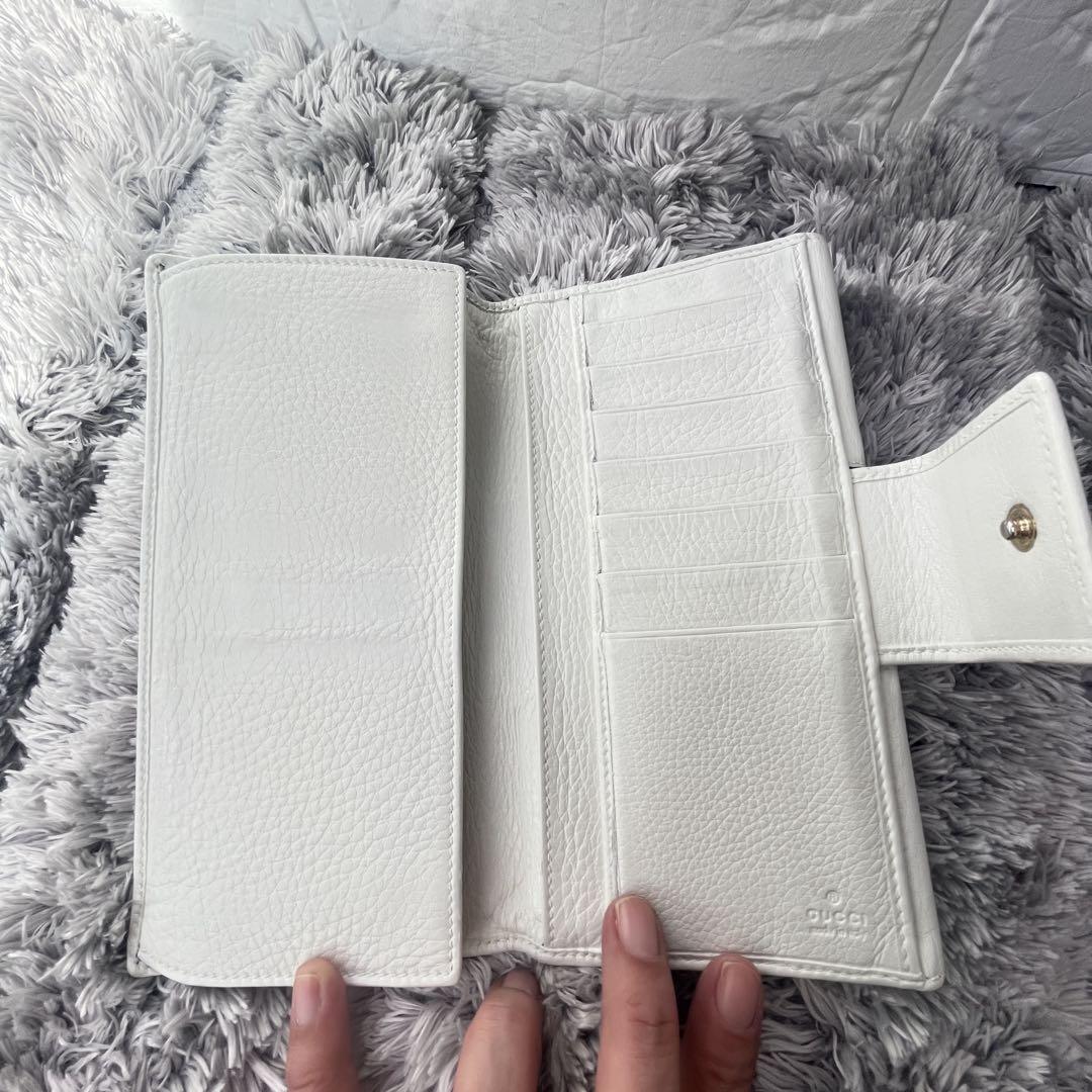 美品✨GUCCI 長財布 ホースビット シェリーライン ホワイト メンズ