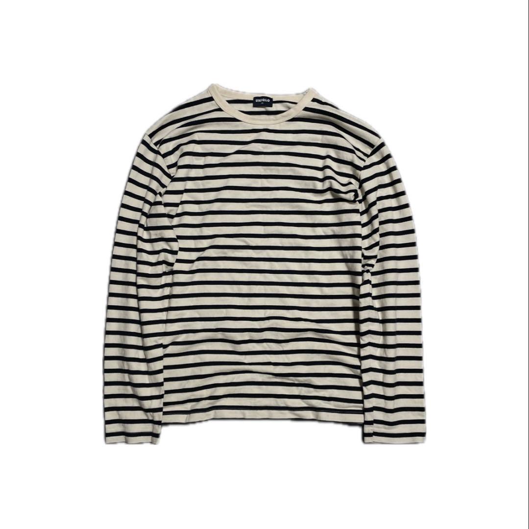 90s OLD UNIQLO ボーダー ロンT 紺タグM UNIQLO