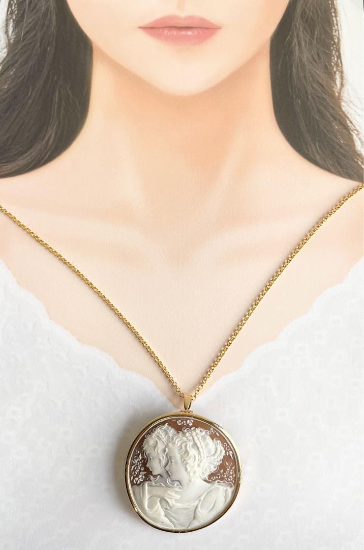 【作家者】インペラトリーチェ カメオ 2way ブローチ ペンダントトップ 金 画像9