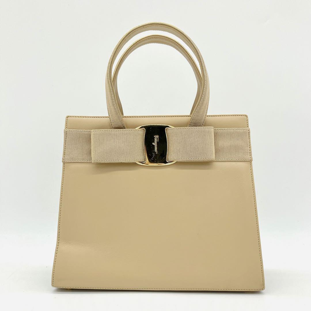 Salvatore Ferragamo】ハンドバッグ ヴァラリボン ベージュ