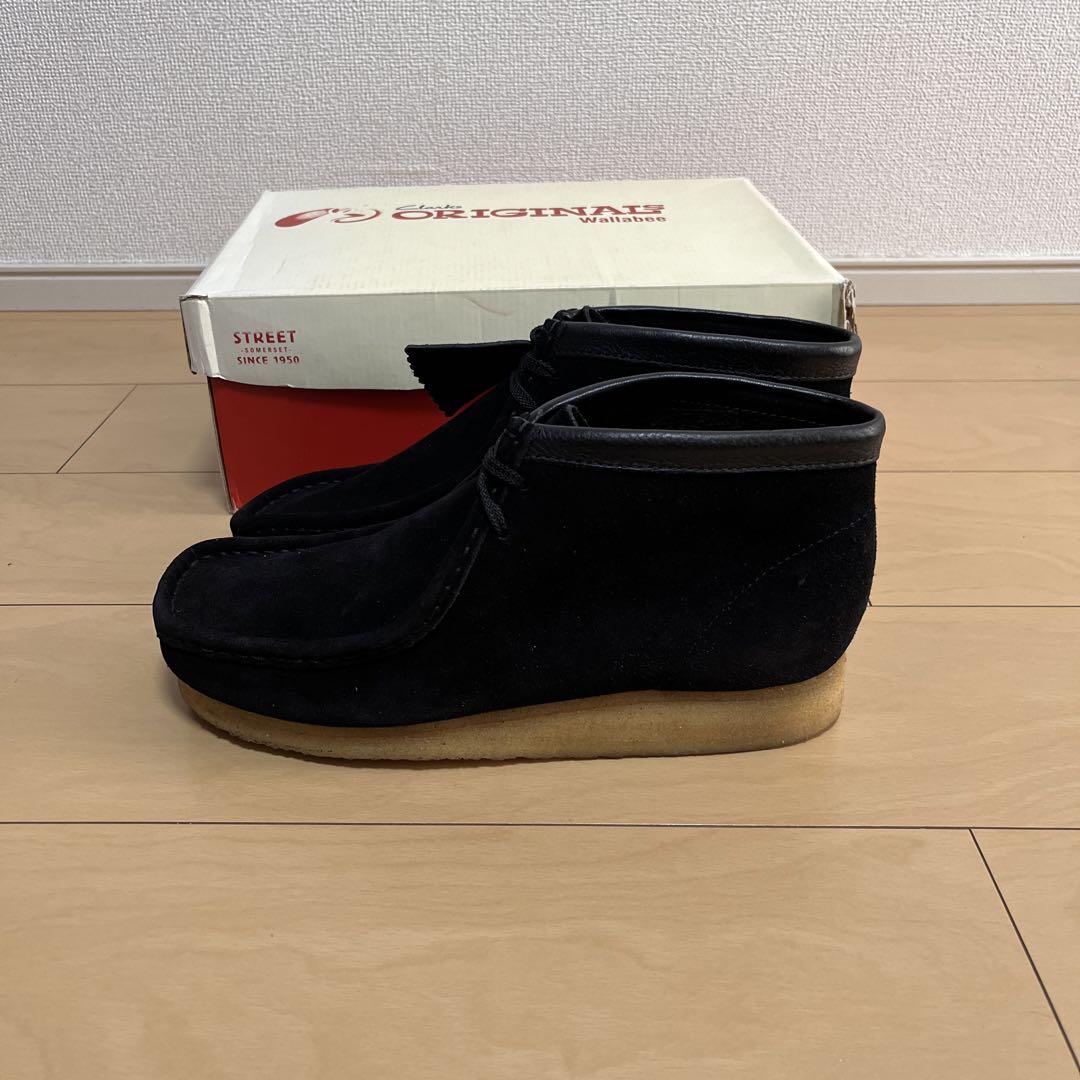 未使用品 クラークスオリジナルズ ワラビー ブラックスエード US9