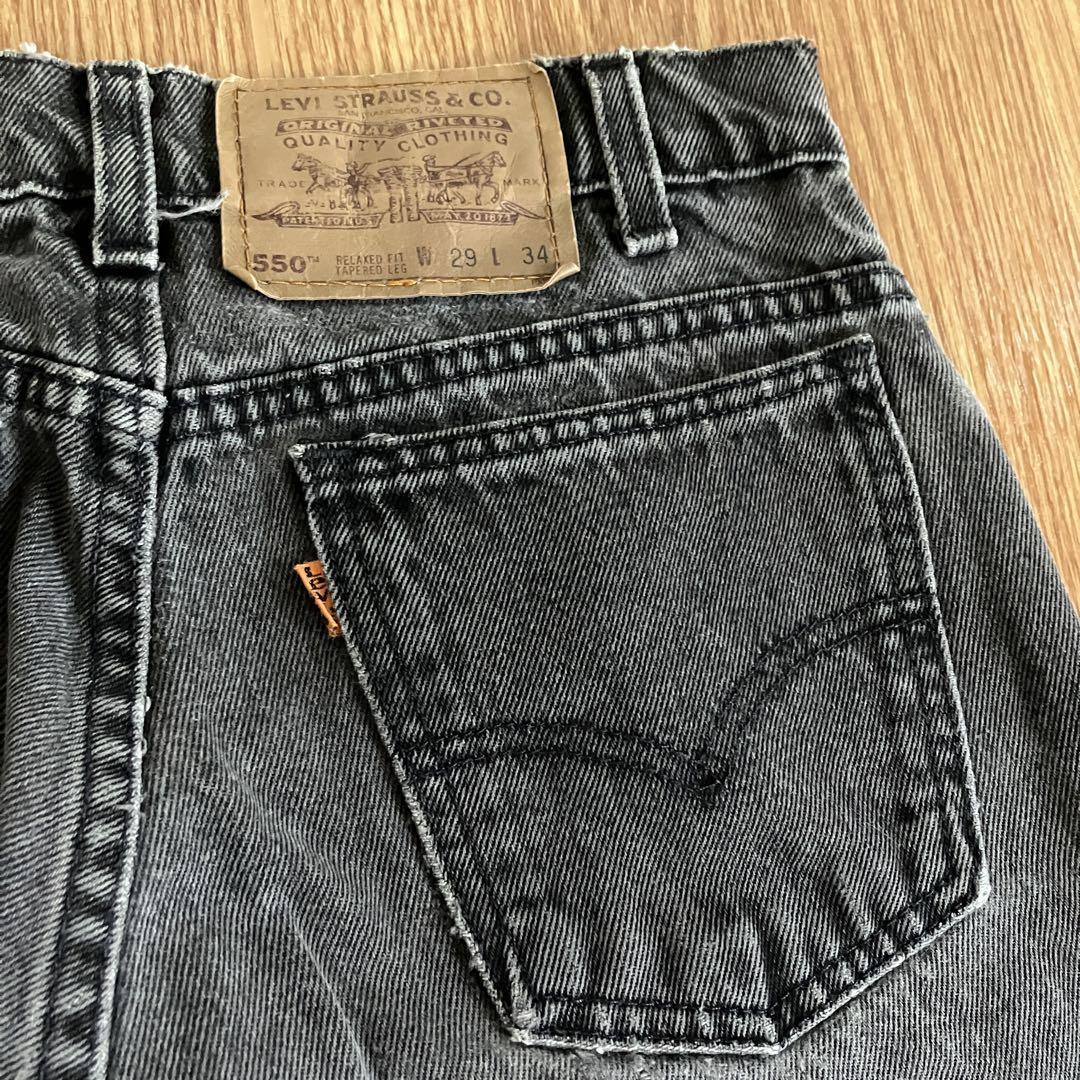 リーバイス 550 オレンジタブ ダークグレー デニムパンツ W29 L34