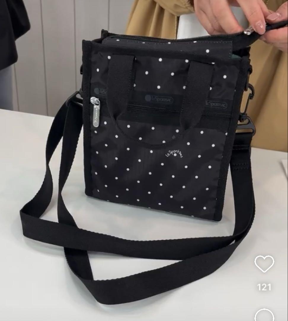 【超目玉枠】 美品】レスポートサック ミニN／Sトート プティドット 水玉 バッグ