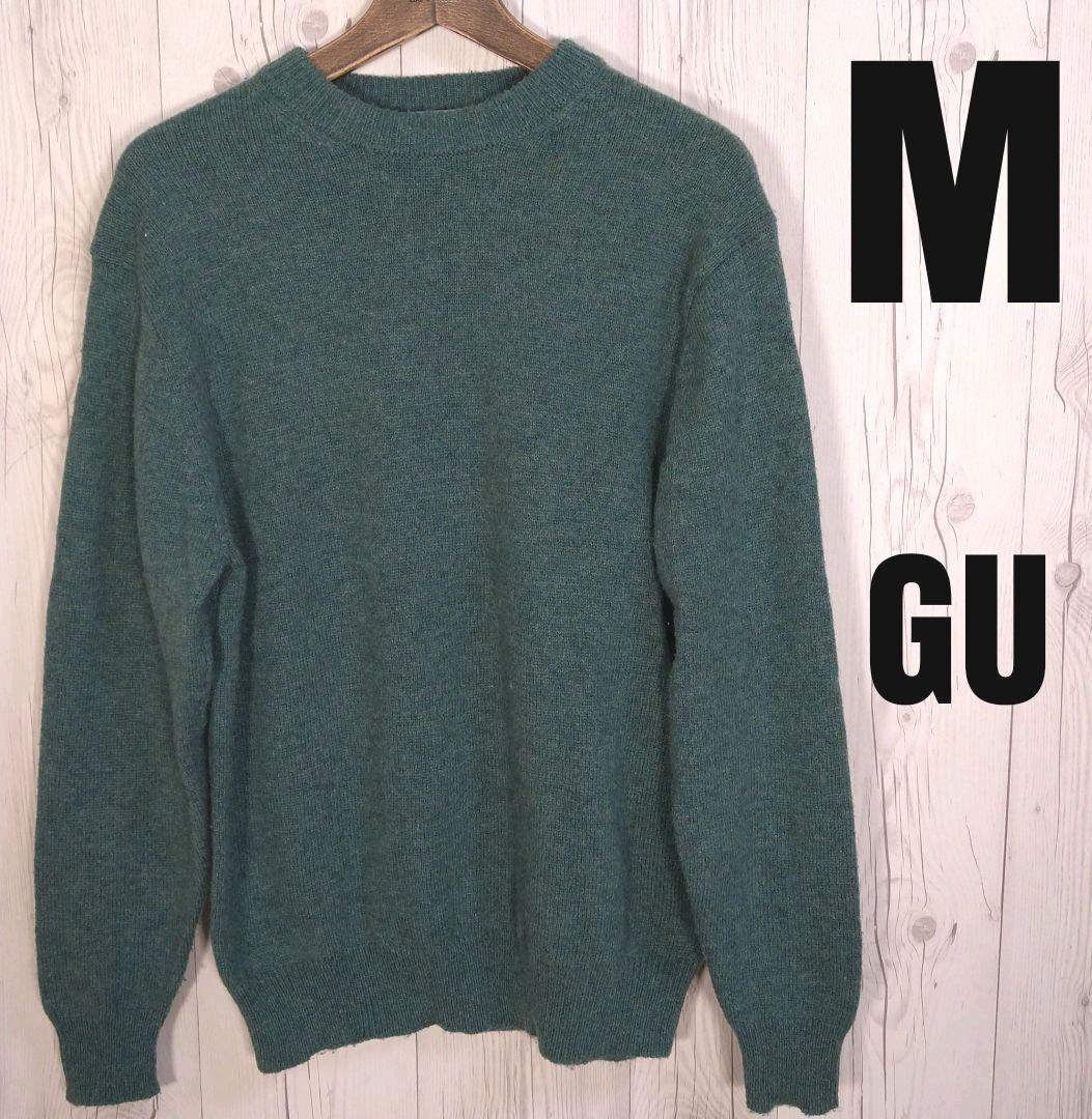 Gu ニットセーター M ウール混 メンズ ストレッチ 中肉厚 メルカリ