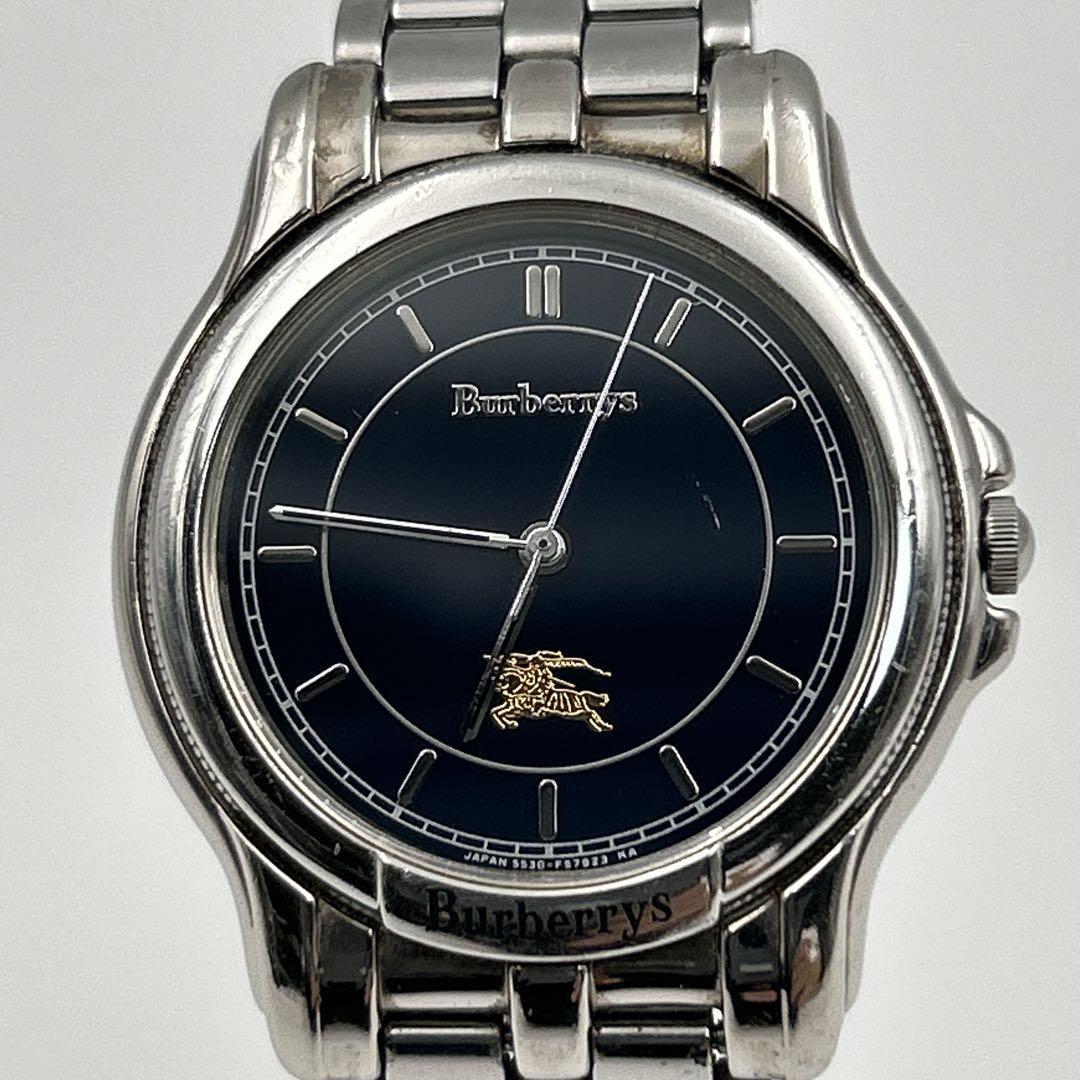 【美品】Burberrys バーバリー 腕時計 クォーツ 文字盤ネイビー 760 【美品】Burberrys バーバリー 腕時計 クォーツ 文字盤ネイビー 760