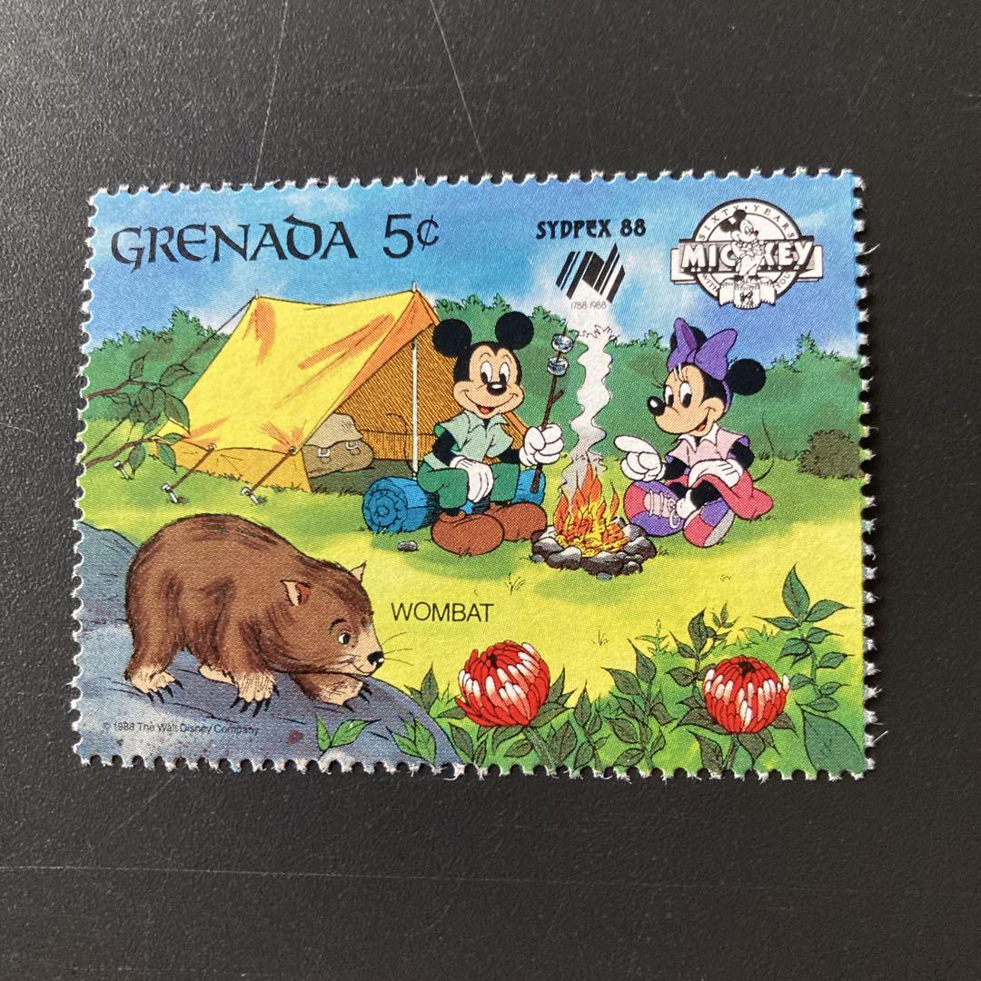 世界のディズニー切手 グレナダ 1988 ミッキーのアフリカ旅行 未