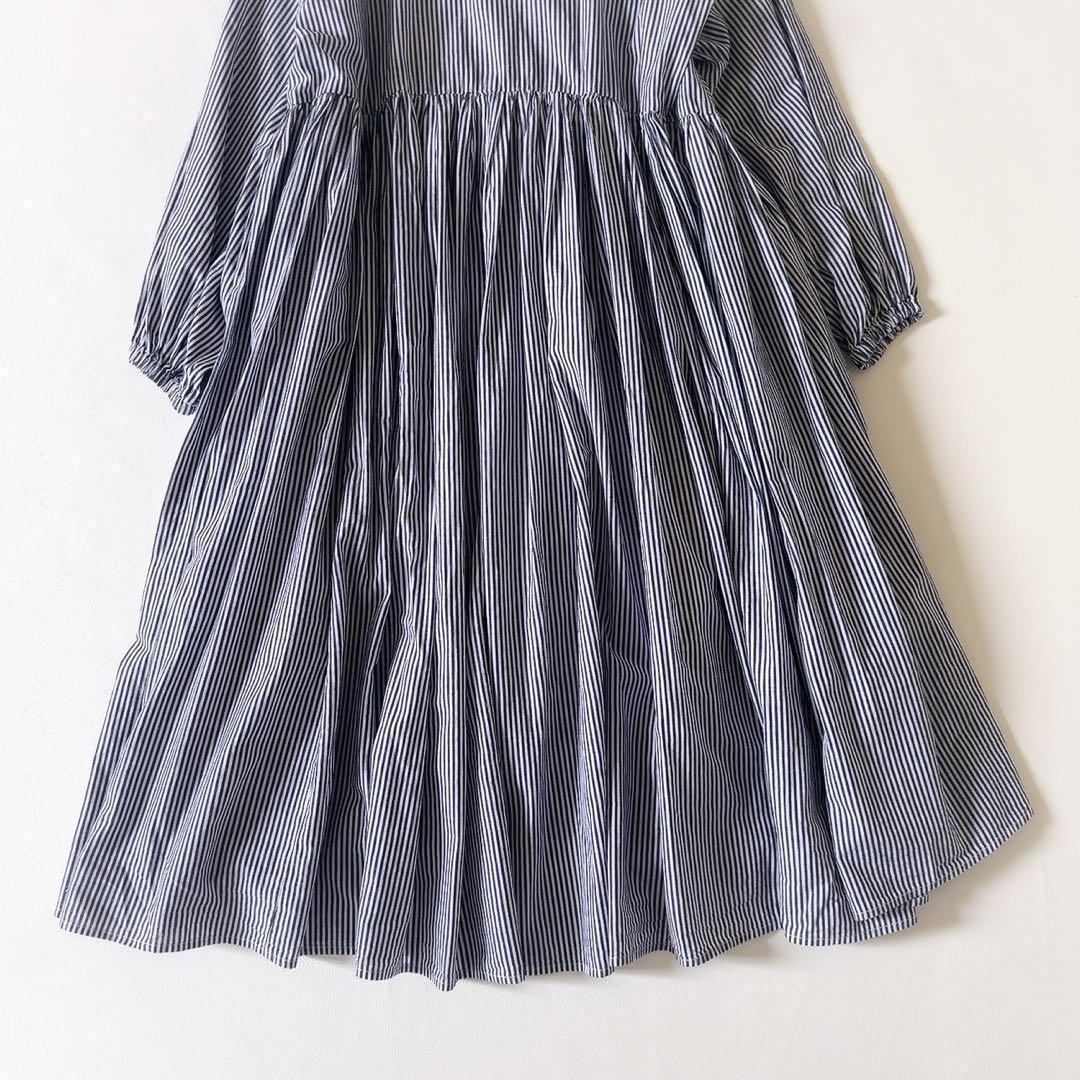 ✨極美品✨2023✨ビアズリー　先染めギャザーチュニックワンピース 前後2way BEARDSLEY（ビアズリー）の「《ビアズリー》先染めギャザー