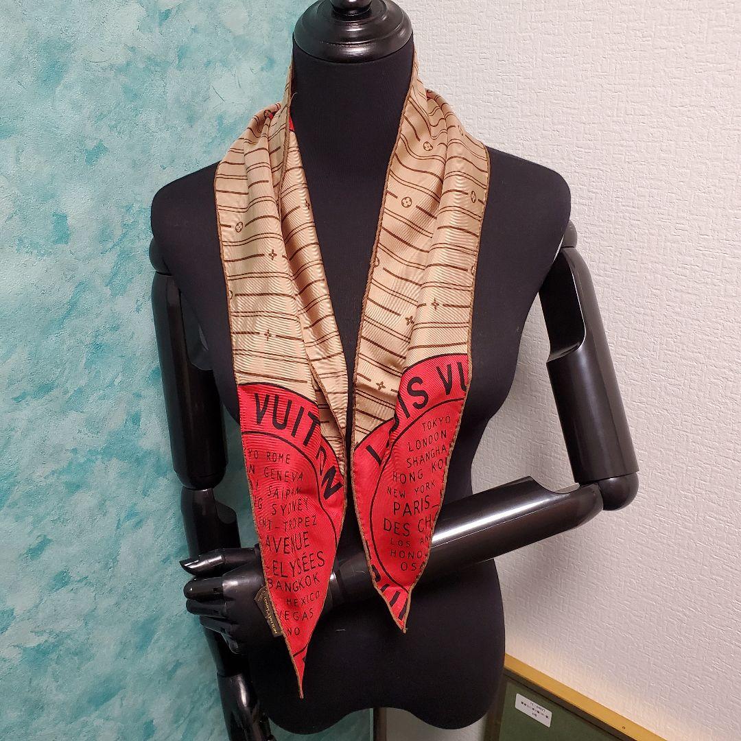 希少品 美品 LOUIS VUITTON/ルイヴィトン菱形スカーフ バンドー