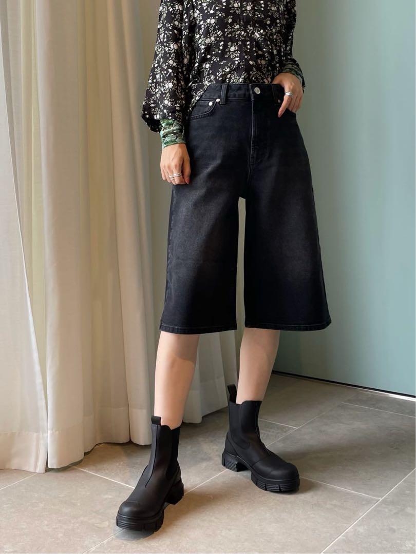 新品本物 GANNI コンフォートストレッチデニムハーフパンツ GANNI ガニー パンツ