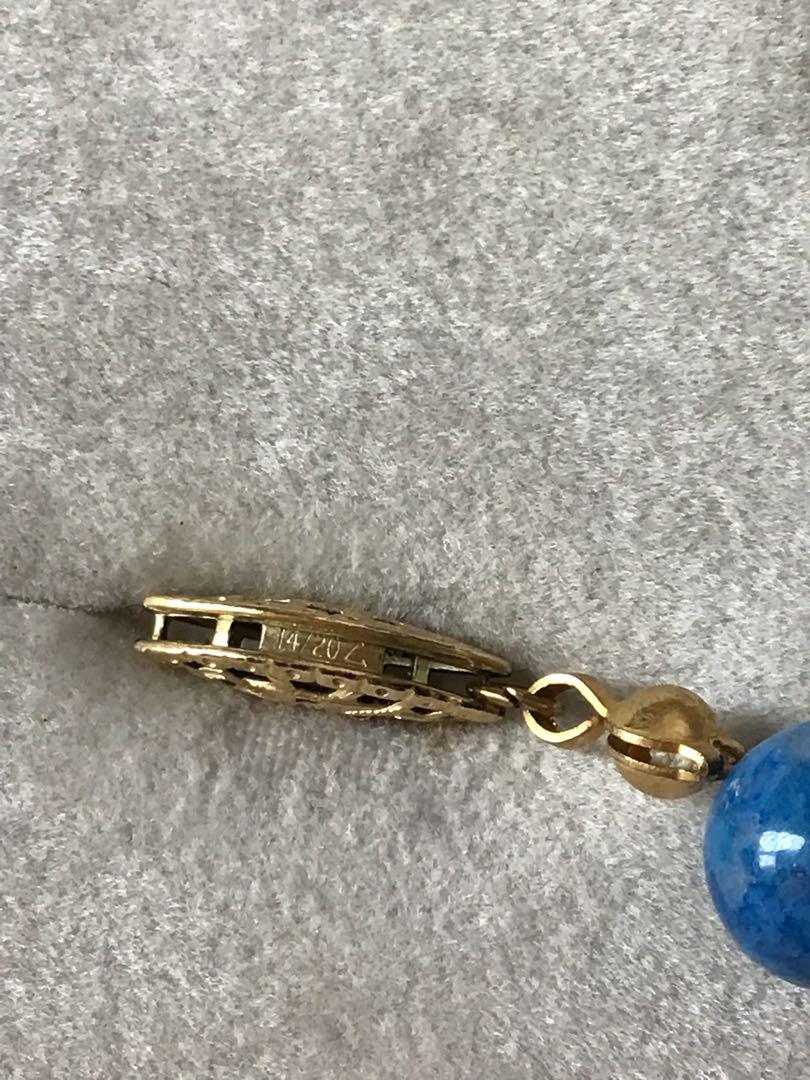 天然石ラピスラズリネックレス　14k アンティーク　キ103 天然石ラピスラズリネックレス 14k アンティーク キ103 - メルカリ