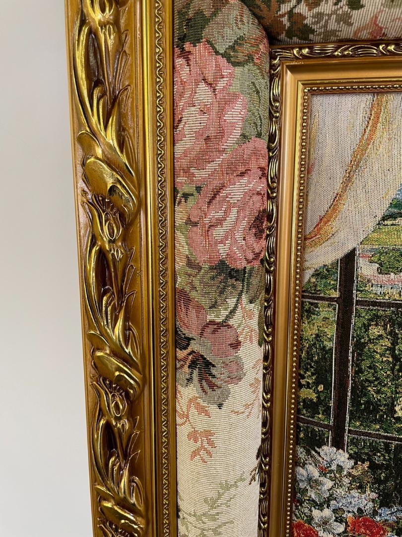 絵画 窓から眺める丘 フランス・ゴブラン織り使用 キャンバス 額絵 風景画 名画