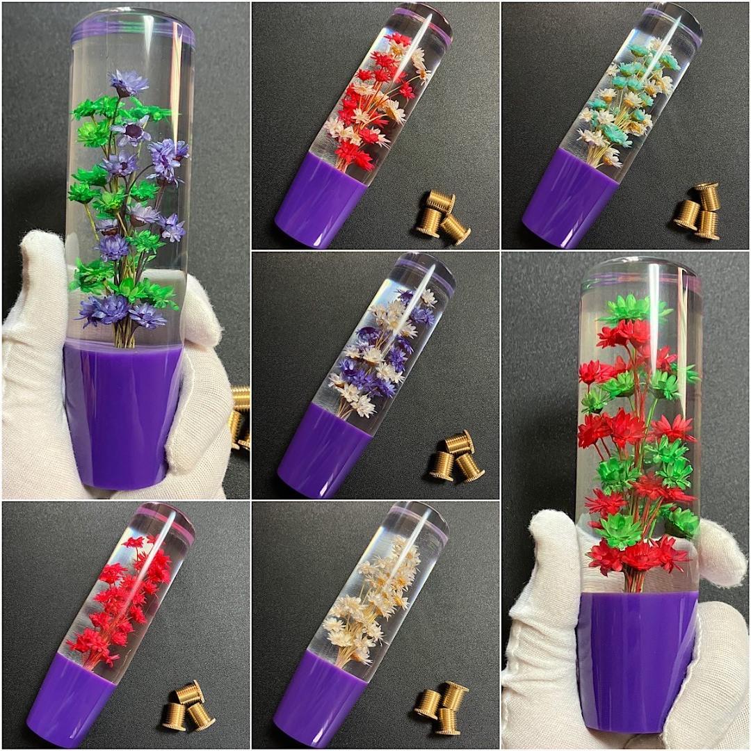 水中花 シフトノブ 当時物 トラック 旧車 延長 Mt At 紫 赤 クリスタル メルカリ