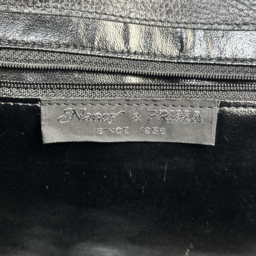 良品✨NANCY&PRIMA ハンドバッグ レザーブラック カデナ
