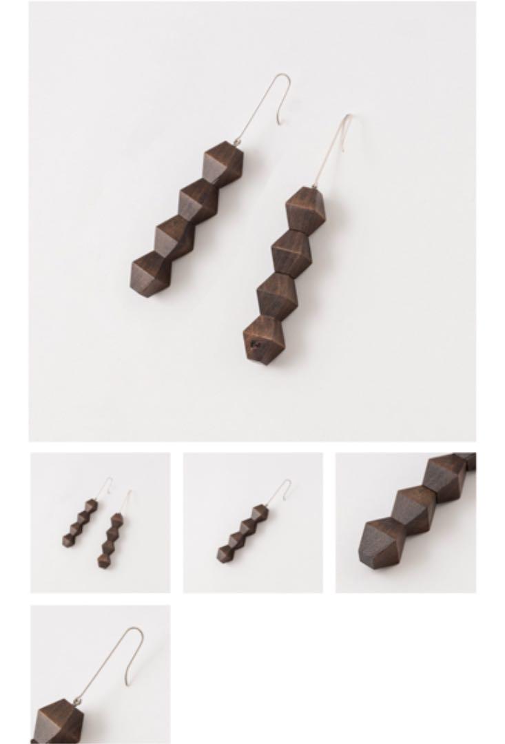 R.ALAGAN COLOMN WOOD EARRING 4CANj-m48796092545 ララガン 最新作国産