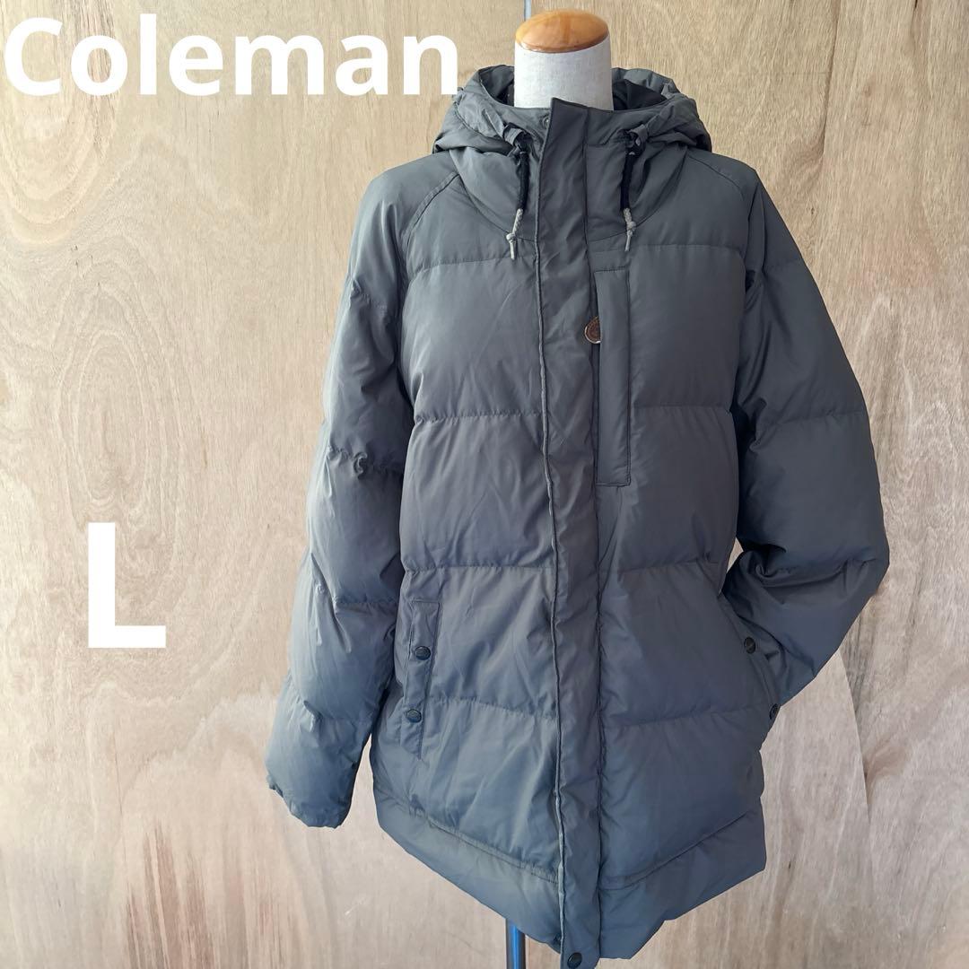 Coleman グレー フード付き ダウンジャケットL Coleman