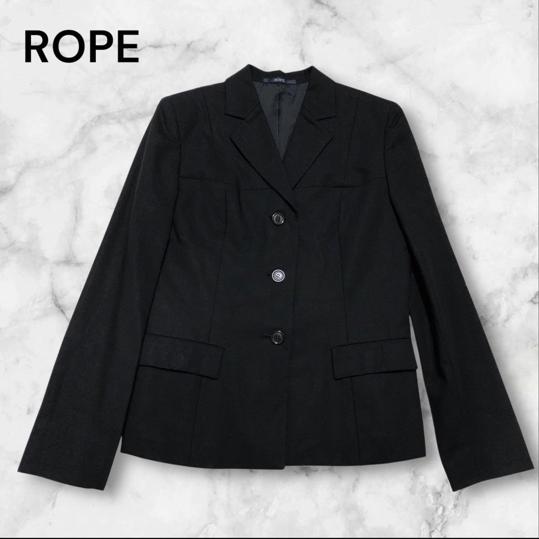 【希少美品】ROPE　テーラードジャケット　スーツ　上　黒　ブラック　ロペ