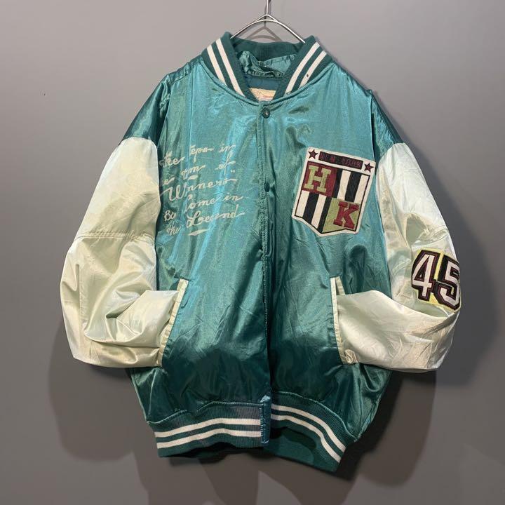 vintage スタジャン ワッペン パールカラー