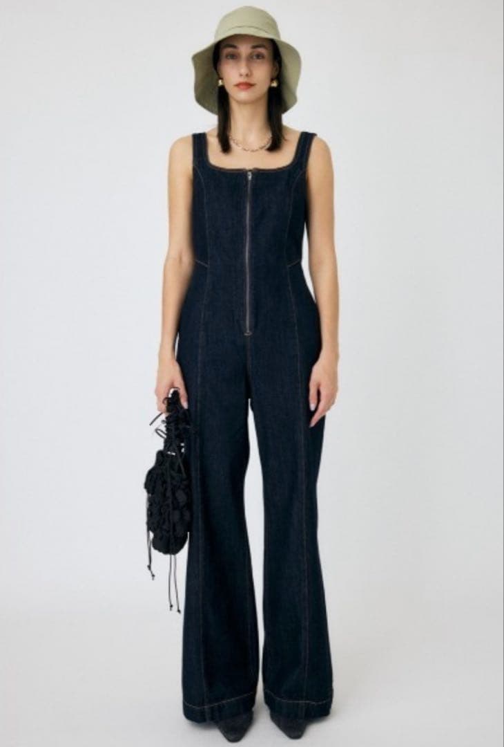 MOUSSY デニム オールインワンXL LL moussy