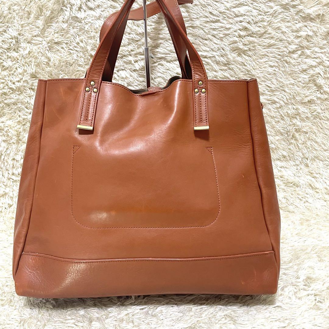 JEROME DREYFUSS トートバッグ　2way 肩掛け　A4可　ブラウン JEROME DREYFUSS トートバッグ 2way 肩掛け A4可 ブラウン