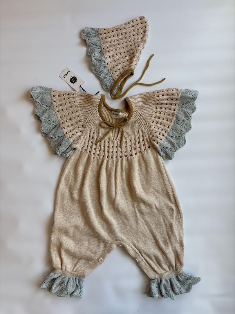 MABLI Eirlys Bonnet - Eucalyptus Lサイズ mabli EIRLYS ROMPER 18M,BONNET M セット - メルカリ