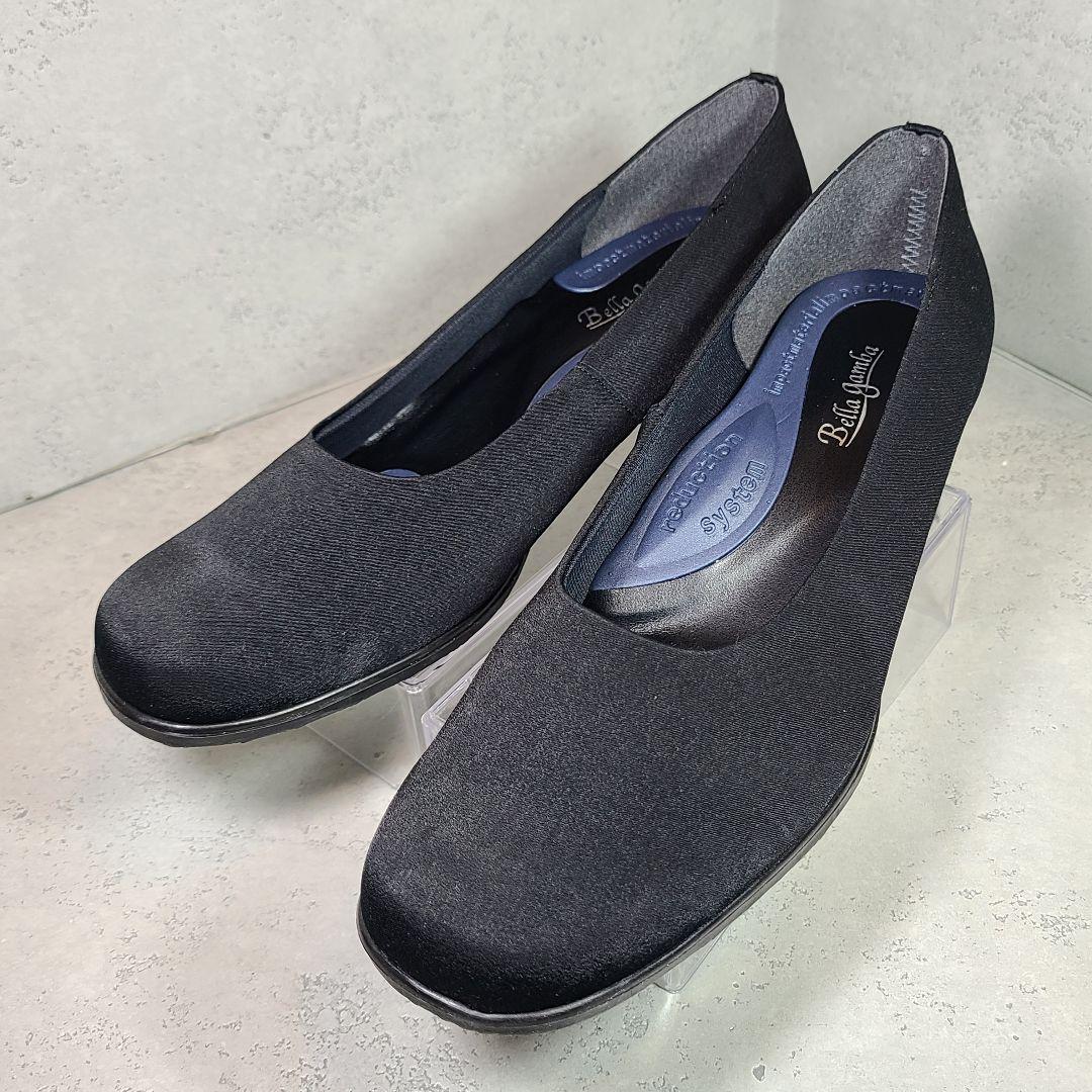新品【Bella gamba】ベラガンバ 布製パンプス 　冠婚葬祭　ブラック
