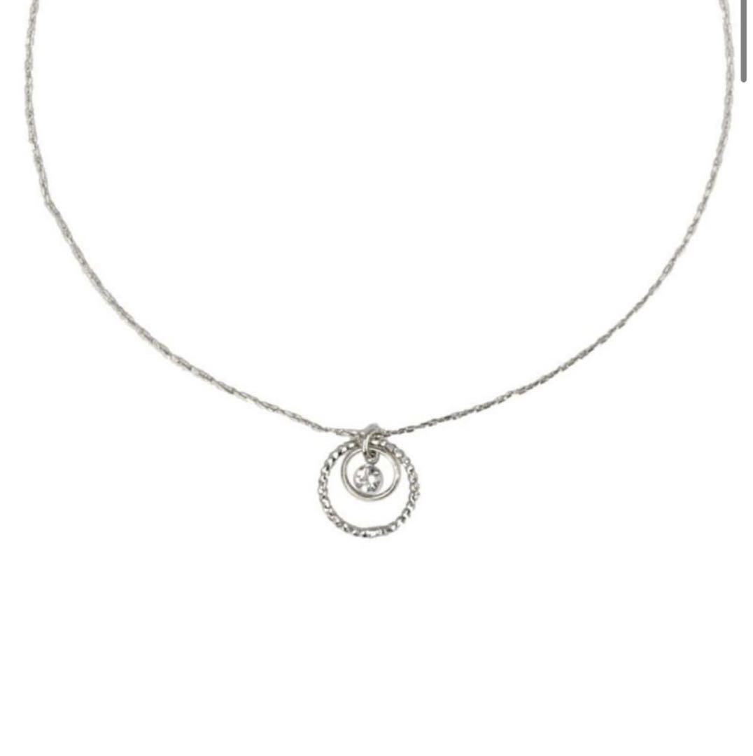 OSEWAYA ダブルリング カットガラス ニッケルフリー プチネックレス 画像1