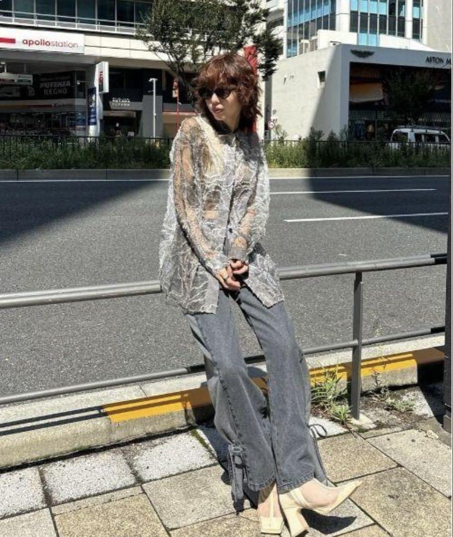 Ameri SIDE SWITCH 2WAY RIBBON DENIM パンツ