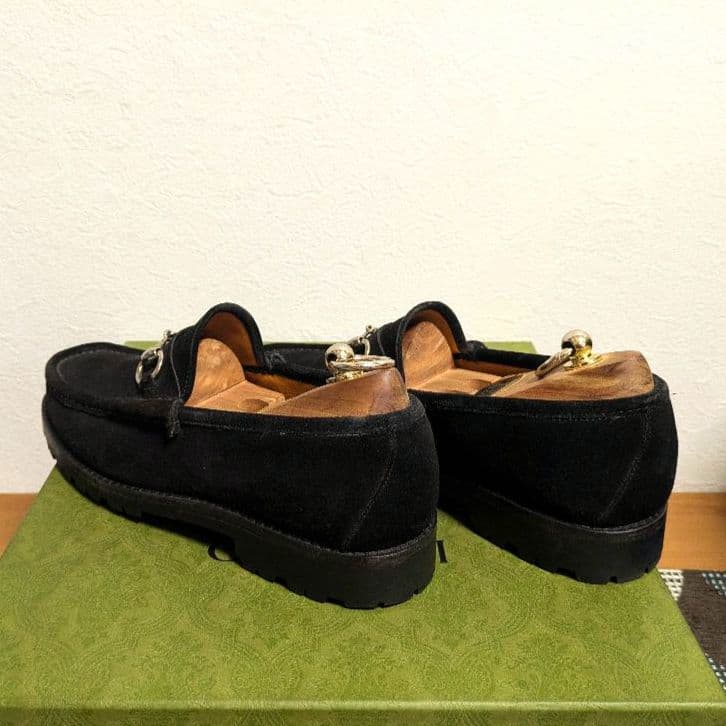 GUCCI　ホースビットローファー　スエード　黒　41E