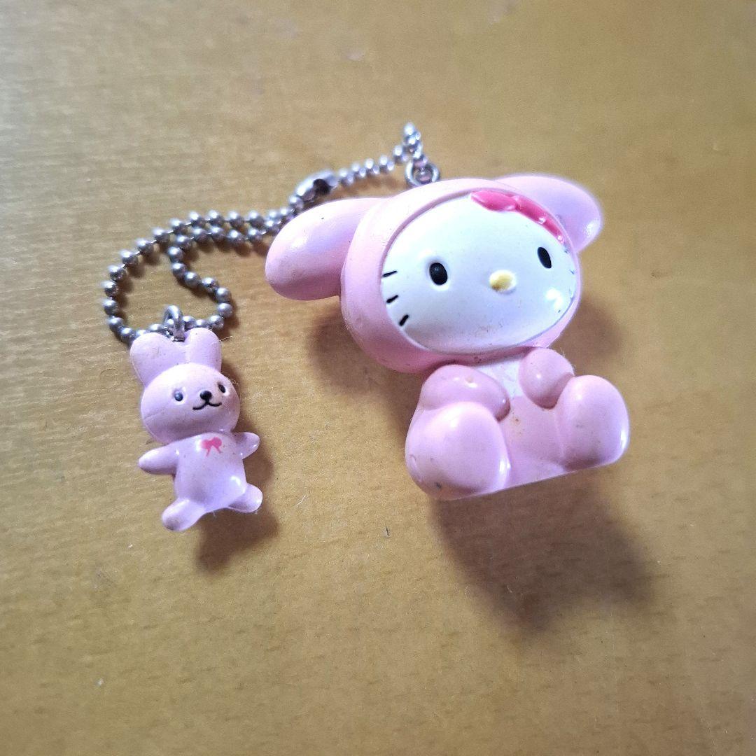 キティちゃん うさぎ 着ぐるみ 被り物 キーホルダー ストラップ