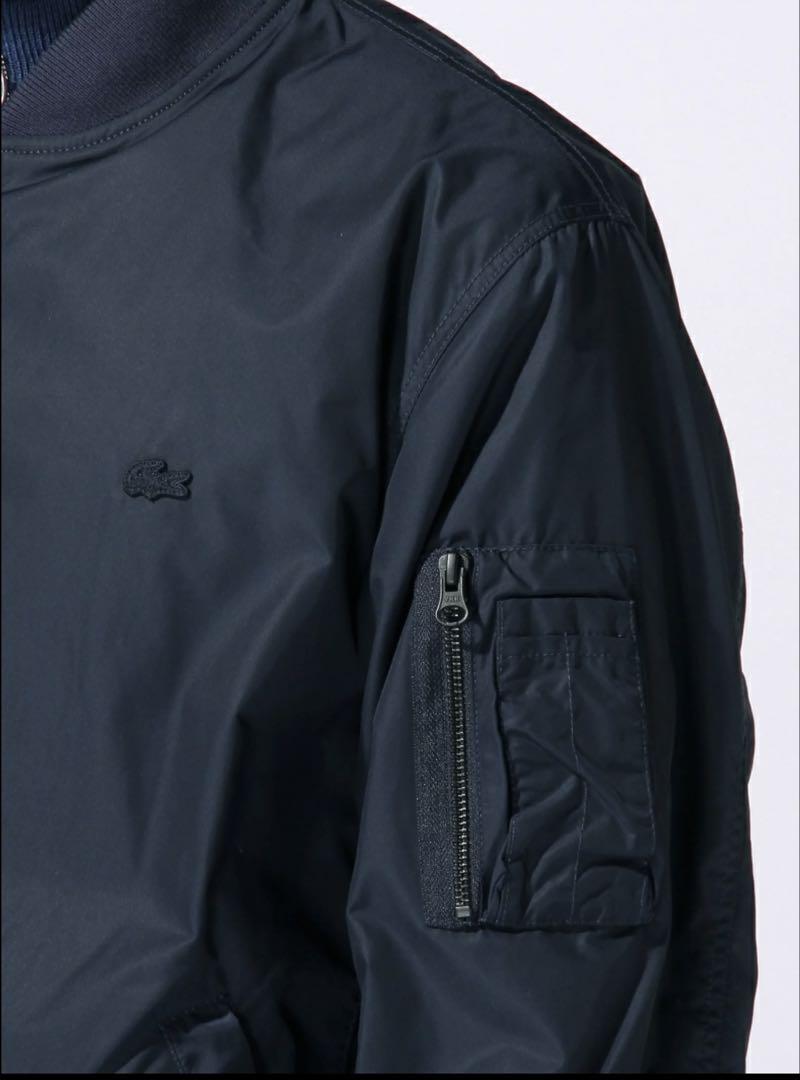 【美品】LACOSTE ラコステ MA-1 ナイロンブルゾン ネイビー (XL)