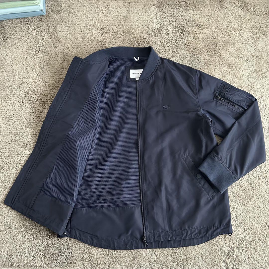 【美品】LACOSTE ラコステ MA-1 ナイロンブルゾン ネイビー (XL)