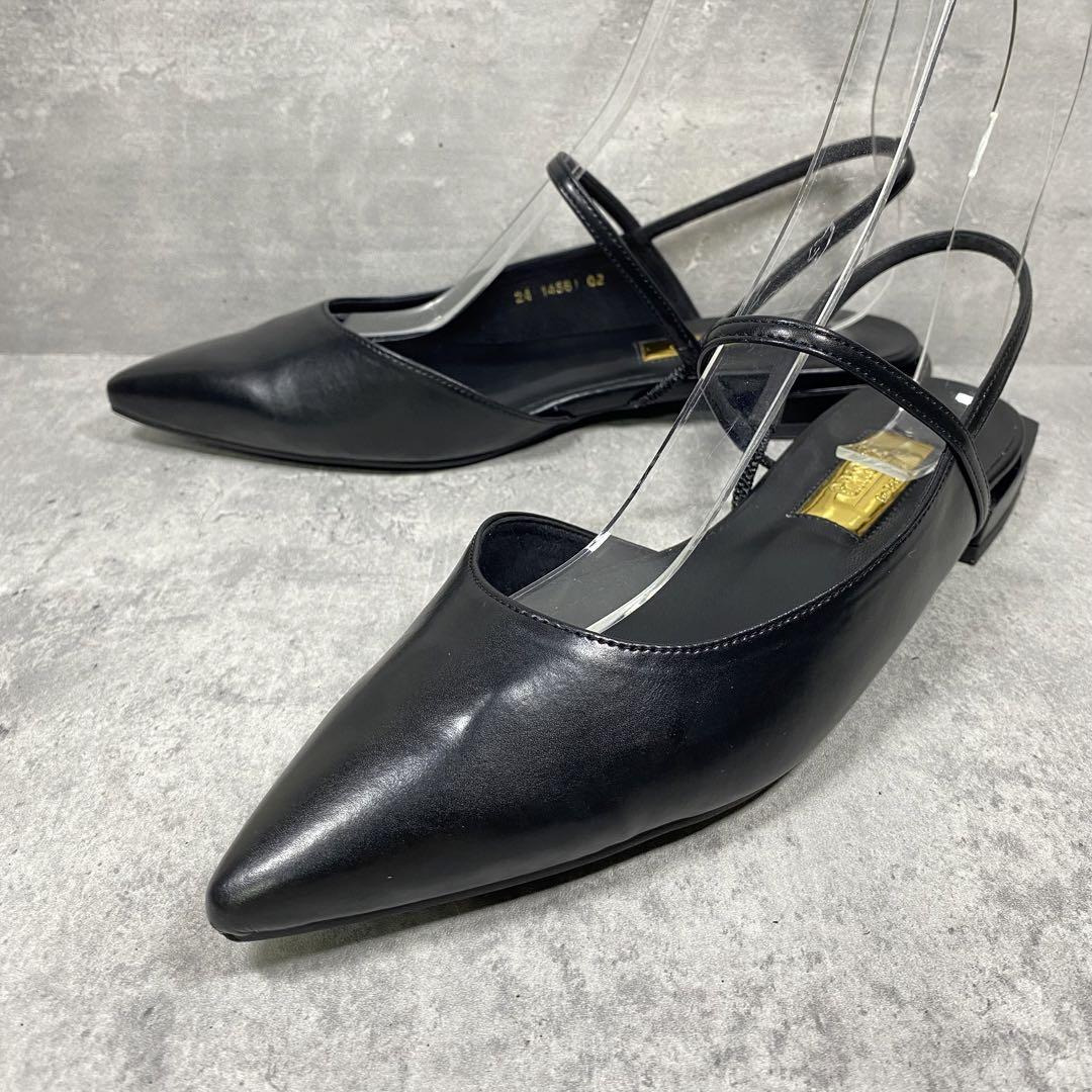【極美品】LE TALON GRISE ポインテッドトゥ スリングバッグ 24