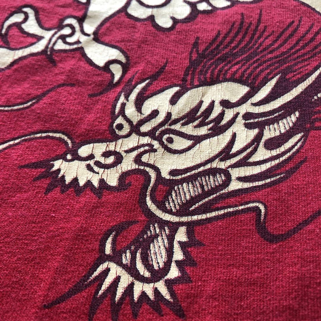 Stussy 初代ドラゴン 80’s 黒タグ　Tシャツ サイズL 赤