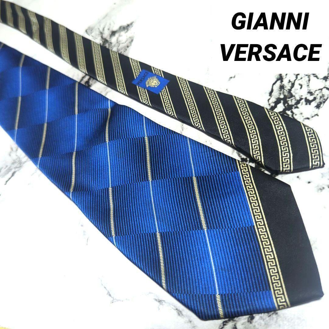 美品 ジャンニヴェルサーチ ネクタイ シルク バロック ストライプ 紙タグ付属 Gianni Versace - 【美品】ジャンニヴェルサーチ 希少 ネクタイ